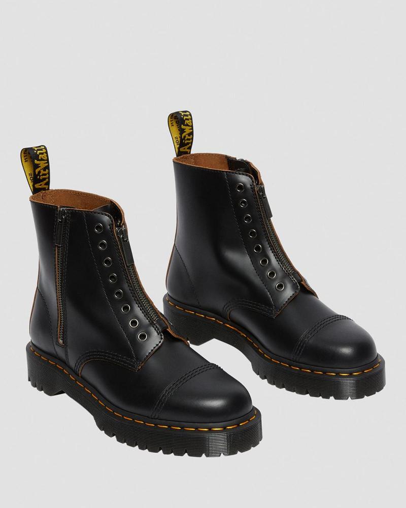 Black Men's Dr Martens 1460 Laceless Bex Leather Ankle Boots | CA 414GSO